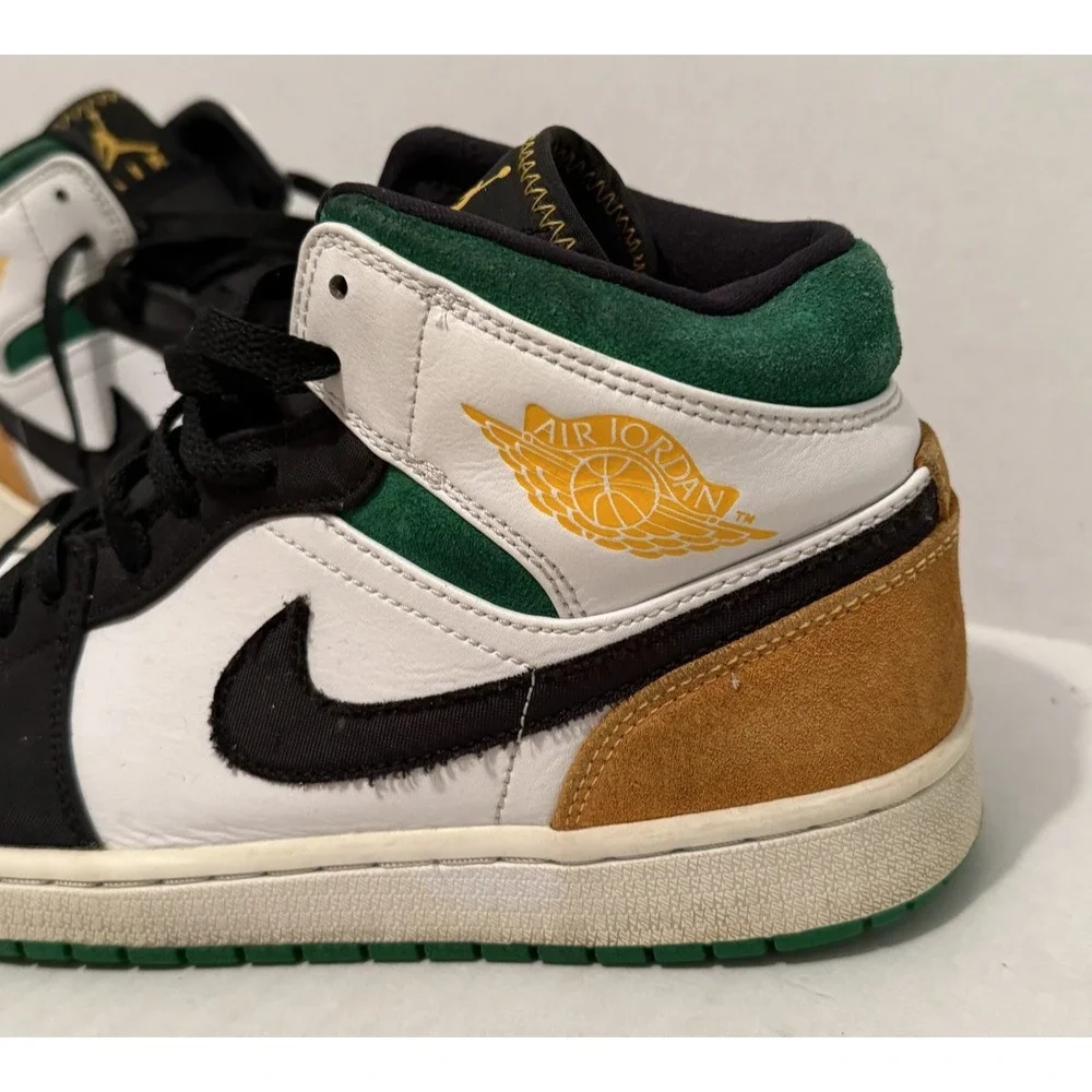 Nike Air Jordan 1 Mid SE Oakland Men's Size‎ 9 Multicolor Sneakers 852542-101